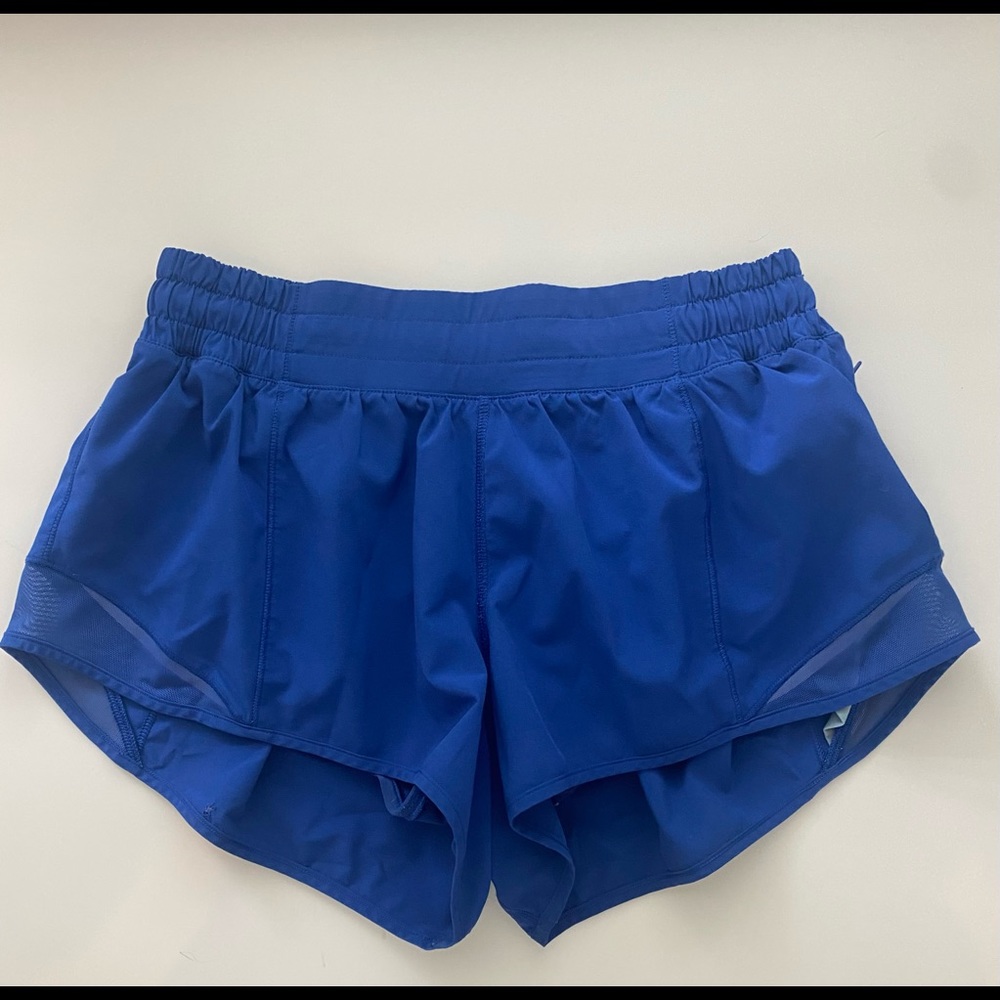 Blue Hotty Hots 2.5 inch lululemon shorts